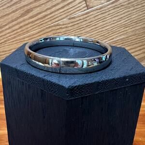 Vintage Crafmere Sterling Silver Hinged Bangle Bracelet Jewelry Minimalist